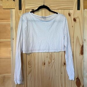 White Long Sleeve Crop Top